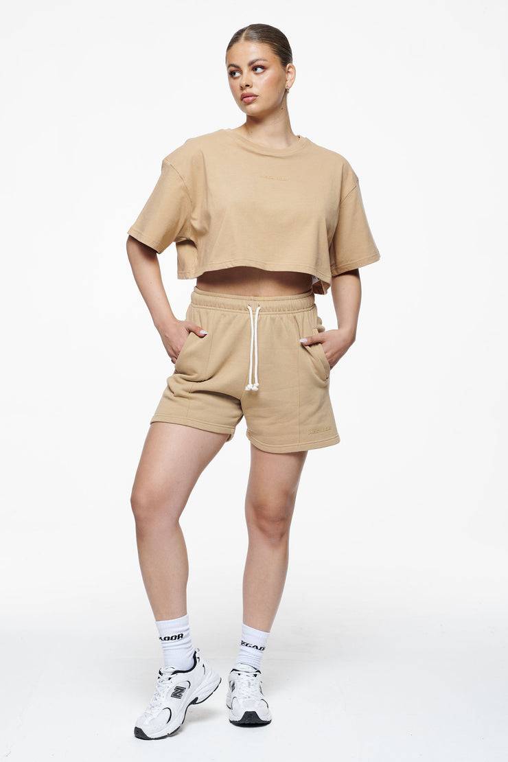Pegador Layla Oversized Cropped Tee Vintage Washed Espresso Gum Fabrik Onlineshop