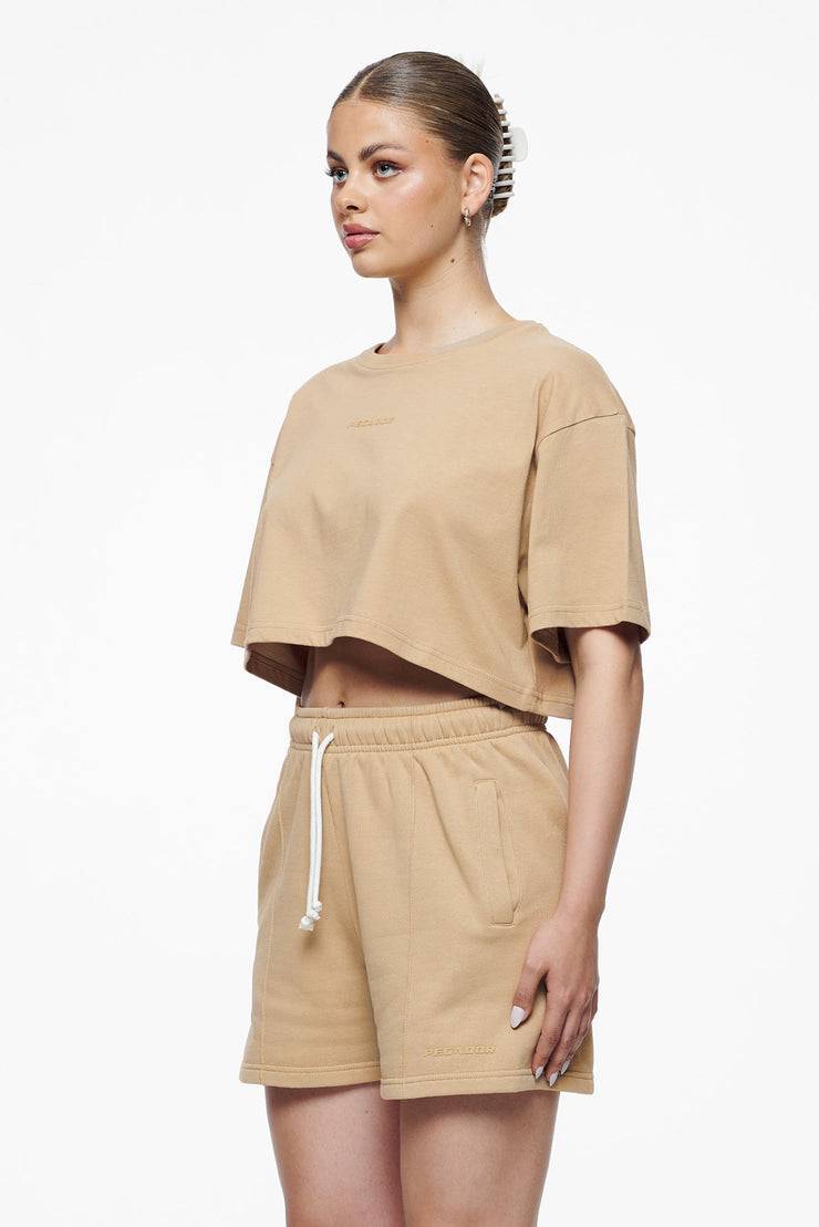Pegador Layla Oversized Cropped Tee Vintage Washed Espresso Gum Fabrik Onlineshop