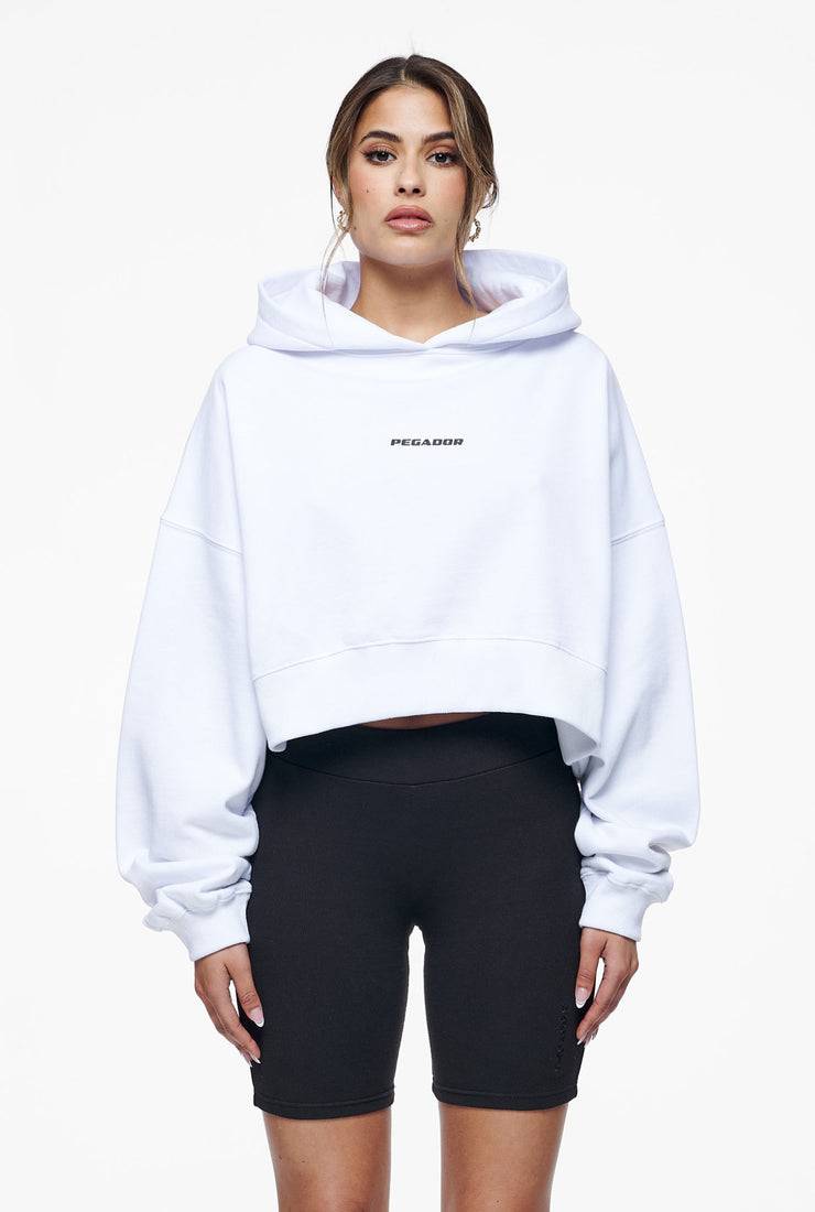 Pegador Culla Logo Oversized Cropped Hoodie White Sonderangebot