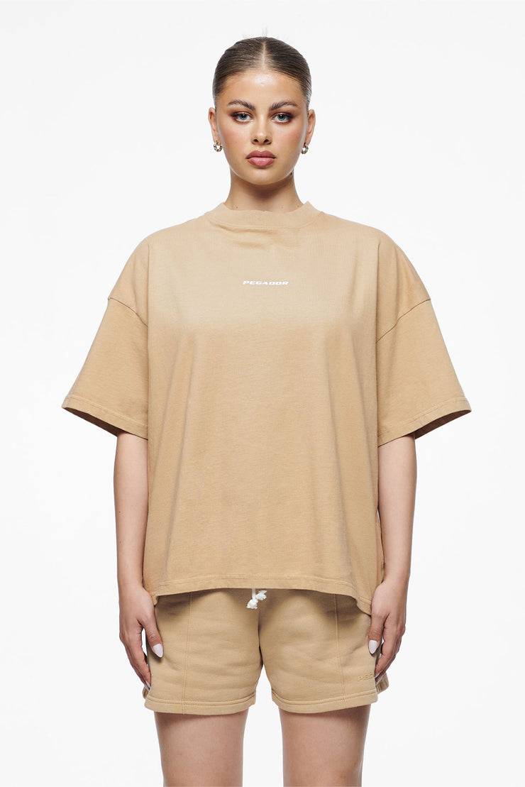 Pegador Culla Logo Heavy Oversized Tee Vintage Washed Espresso Versandkostenfrei
