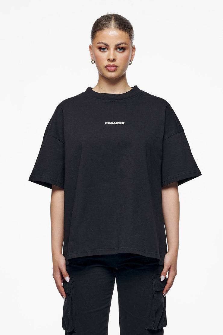 Pegador Culla Logo Heavy Oversized Tee Black Großer Ausverkauf