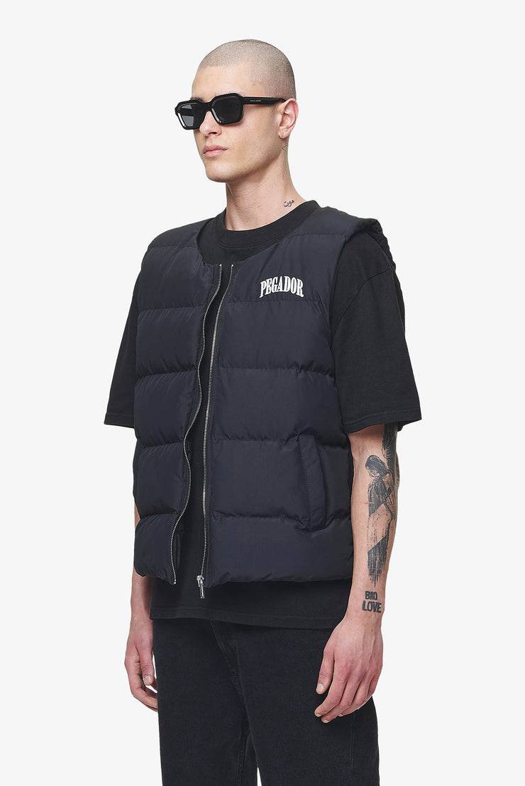 Pegador Aberdeen Round Neck Puffer Vest Black Ink Riesige Ersparnisse