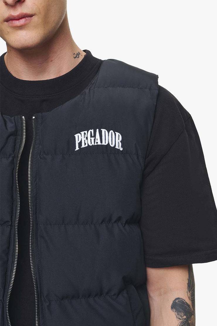 Pegador Aberdeen Round Neck Puffer Vest Black Ink Riesige Ersparnisse