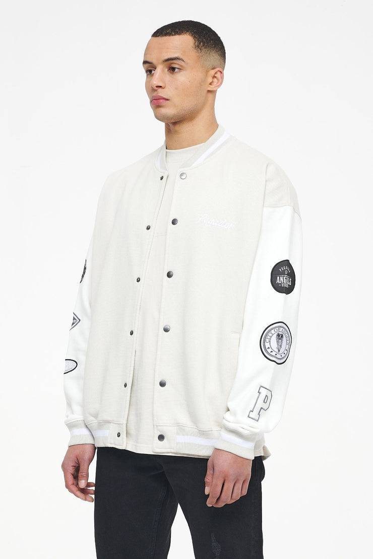 Pegador Yardley Varsity Jacket Washed Angels Cream Bright White Letzte 3 Tage