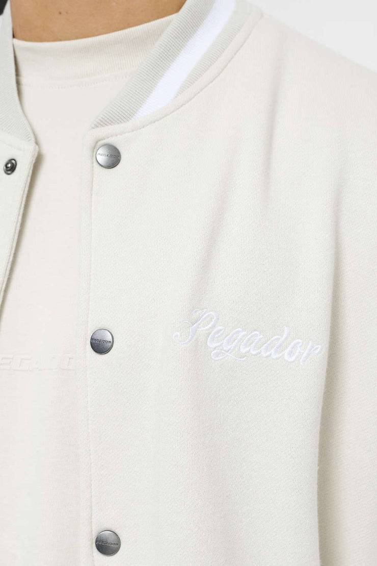Pegador Yardley Varsity Jacket Washed Angels Cream Bright White Letzte 3 Tage
