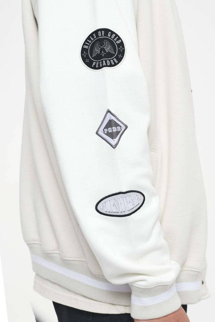 Pegador Yardley Varsity Jacket Washed Angels Cream Bright White Letzte 3 Tage