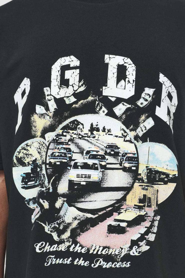 Pegador Reid Oversized Tee Vintage Washed Black Ink Neueste Stile