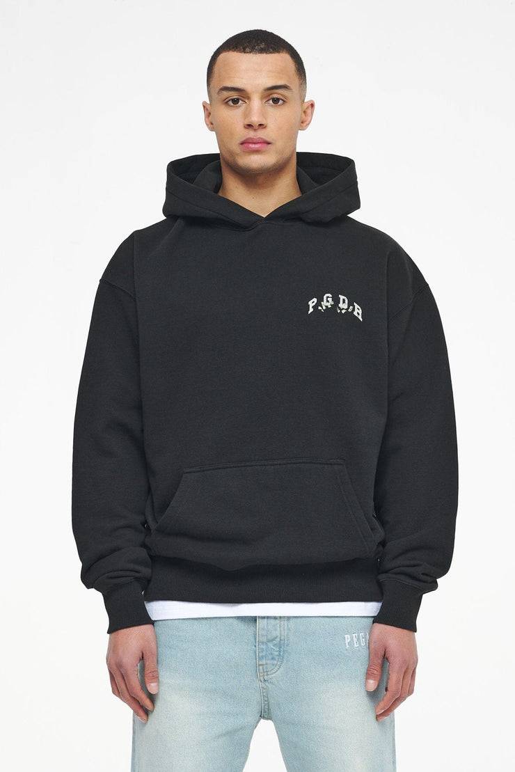 Pegador Reid Oversized Hoodie Vintage Washed Black Ink Letzte 2 Tage