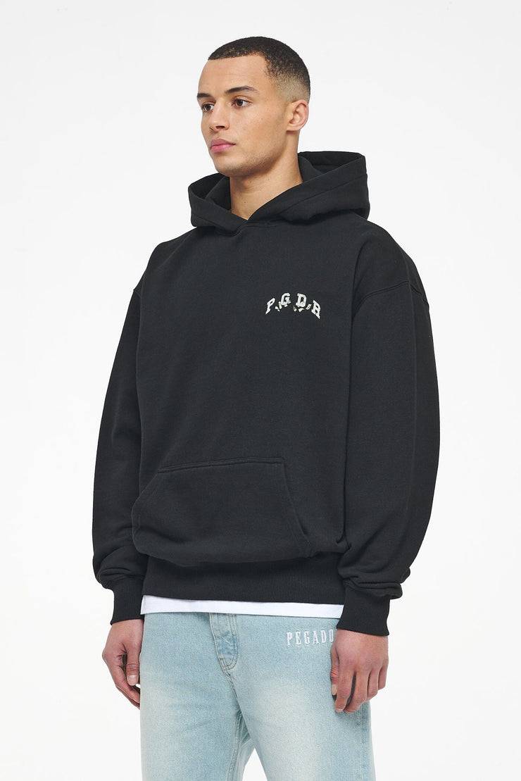 Pegador Reid Oversized Hoodie Vintage Washed Black Ink Letzte 2 Tage