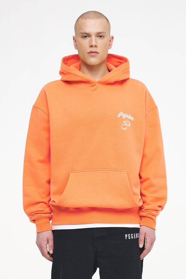 Pegador Skena Oversized Hoodie Vintage Washed Sunrise Orange Letzter Tag