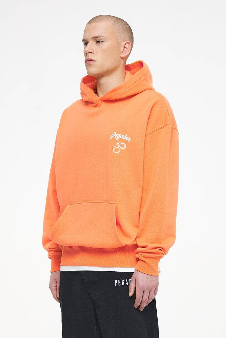 Pegador Skena Oversized Hoodie Vintage Washed Sunrise Orange Letzter Tag