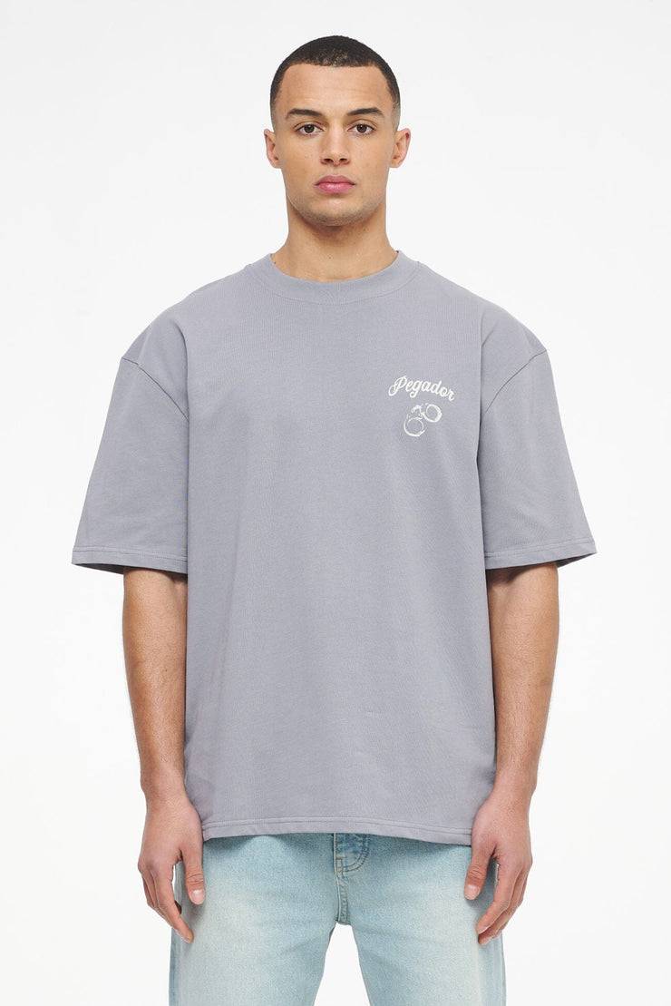 Pegador Skena Oversized Tee Vintage Washed Dusk Grey Zeitbegrenzte Promotion