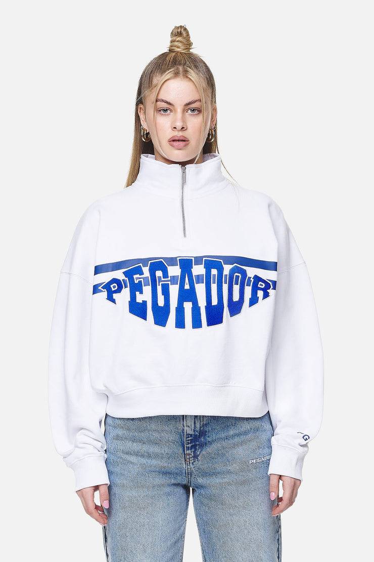 Pegador Sarina Oversized Halfzip Sweater White Auslauf