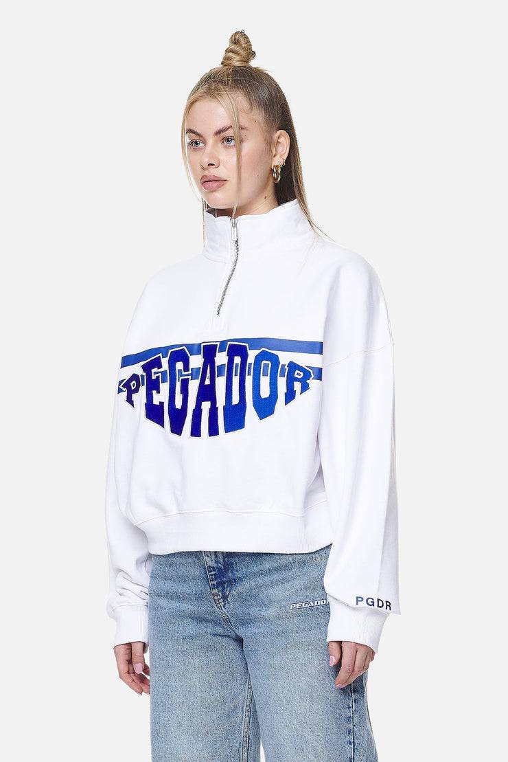 Pegador Sarina Oversized Halfzip Sweater White Auslauf