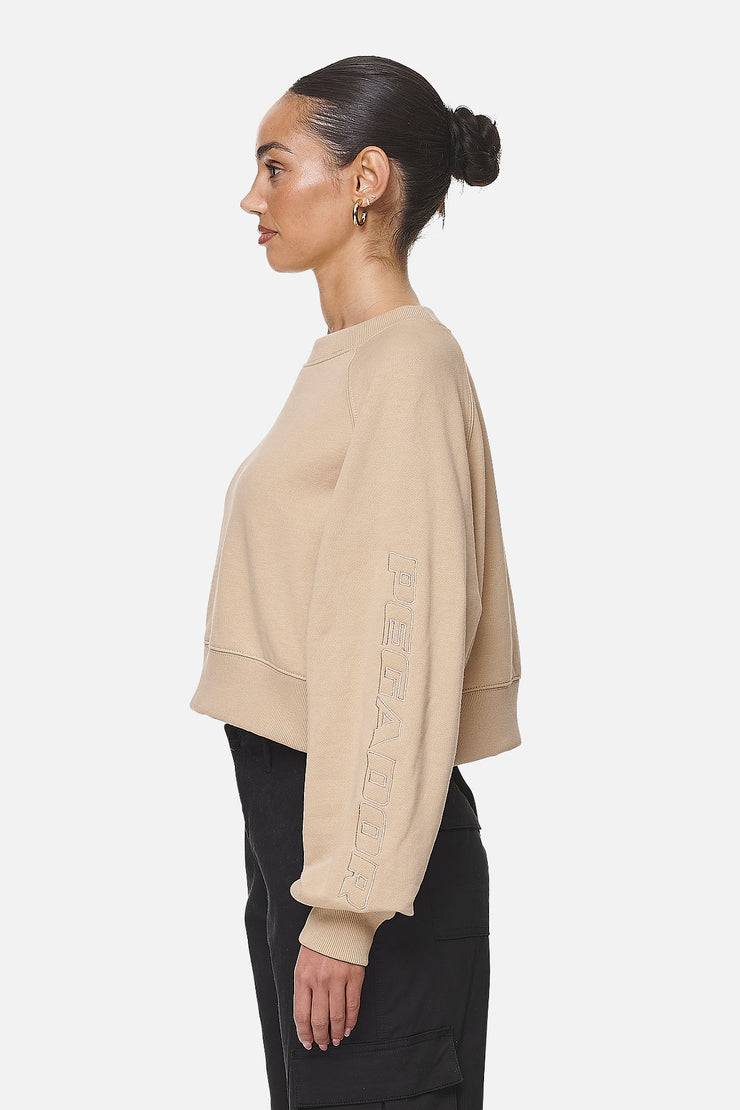 Pegador Kintore Cropped Oversized Raglan Sweater Washed Safari Sand Verkauf
