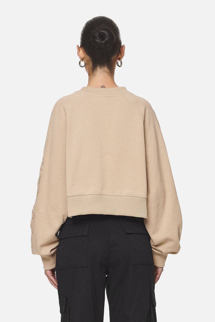 Pegador Kintore Cropped Oversized Raglan Sweater Washed Safari Sand Verkauf