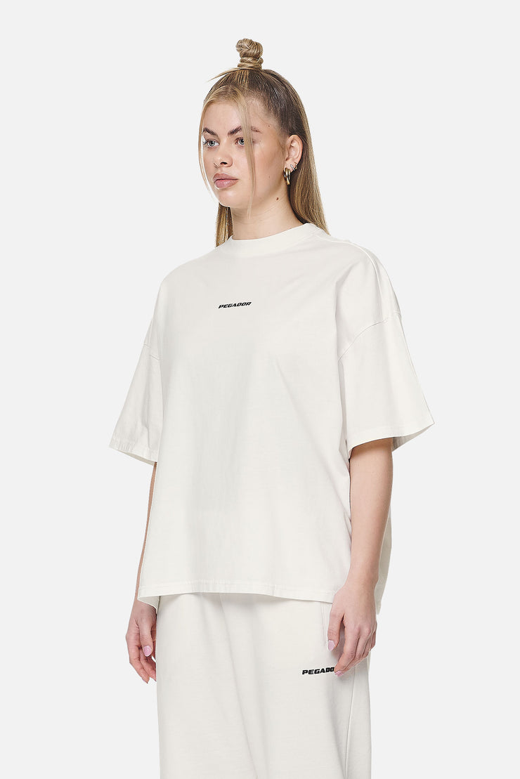 Pegador Arendal Logo Heavy Oversized Tee Washed Coconut Milk Black Hotsell