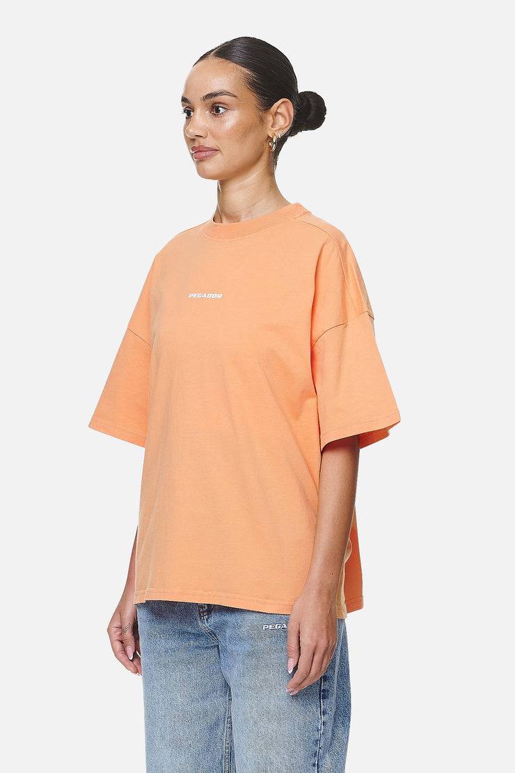 Pegador Arendal Logo Heavy Oversized Tee Washed Apricot White im Angebot