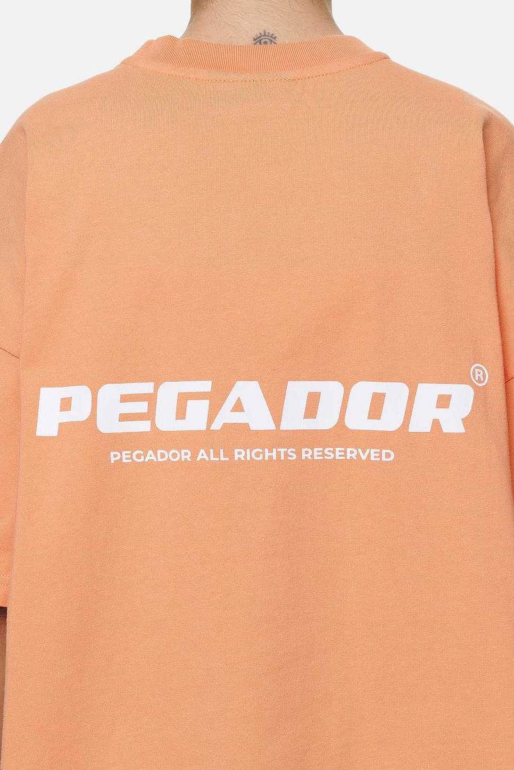Pegador Arendal Logo Heavy Oversized Tee Washed Apricot White im Angebot