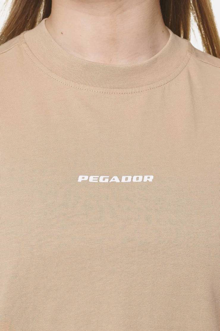 Pegador Arendal Logo Heavy Oversized Tee Washed Safari Sand White Günstiger Verkauf