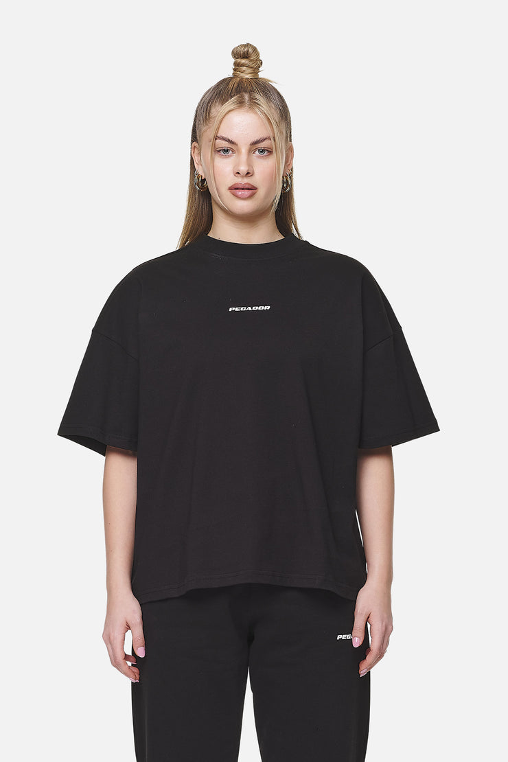 Pegador Arendal Logo Heavy Oversized Tee Black White Fabrikverkauf