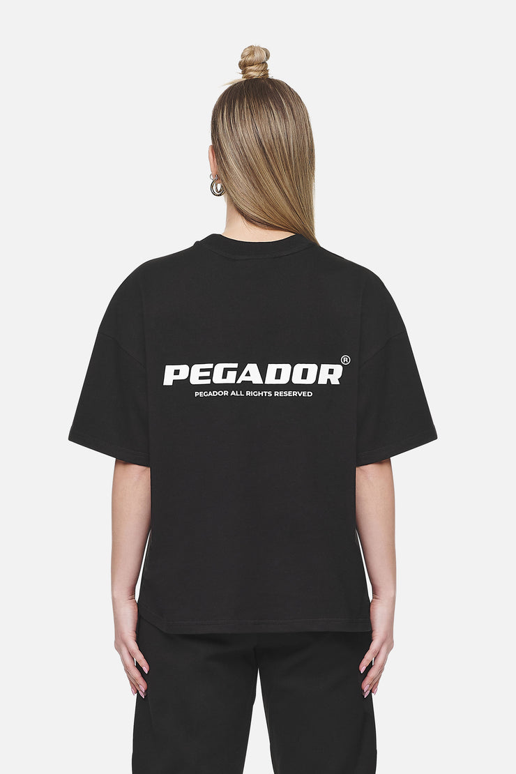 Pegador Arendal Logo Heavy Oversized Tee Black White Fabrikverkauf