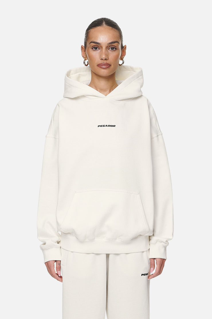 Pegador Atna Logo Oversized Hoodie Washed Coconut Milk Black Meist gekauft