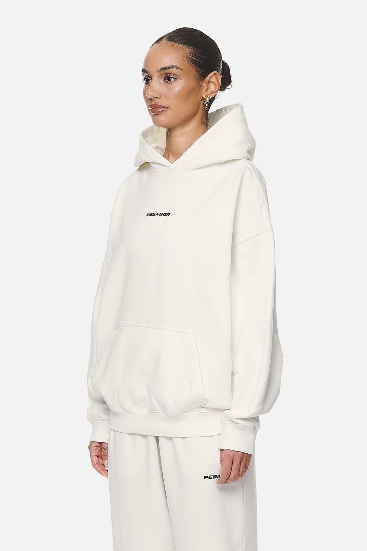 Pegador Atna Logo Oversized Hoodie Washed Coconut Milk Black Meist gekauft