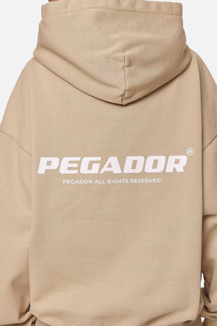 Pegador Atna Logo Oversized Hoodie Washed Safari Sand White Blitzverkäufe