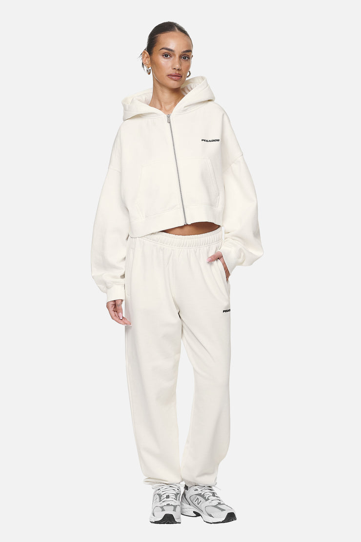 Pegador Villa High Waisted Sweat Pants Washed Coconut Milk Black Gum Kostenloser Versand