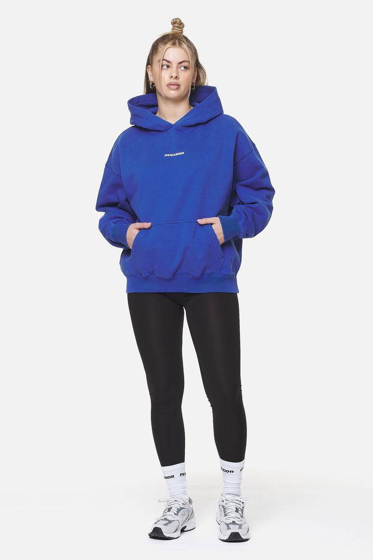 Pegador Clarita Logo Oversized Hoodie Washed True Blue White Gum Fabrik Onlineshop