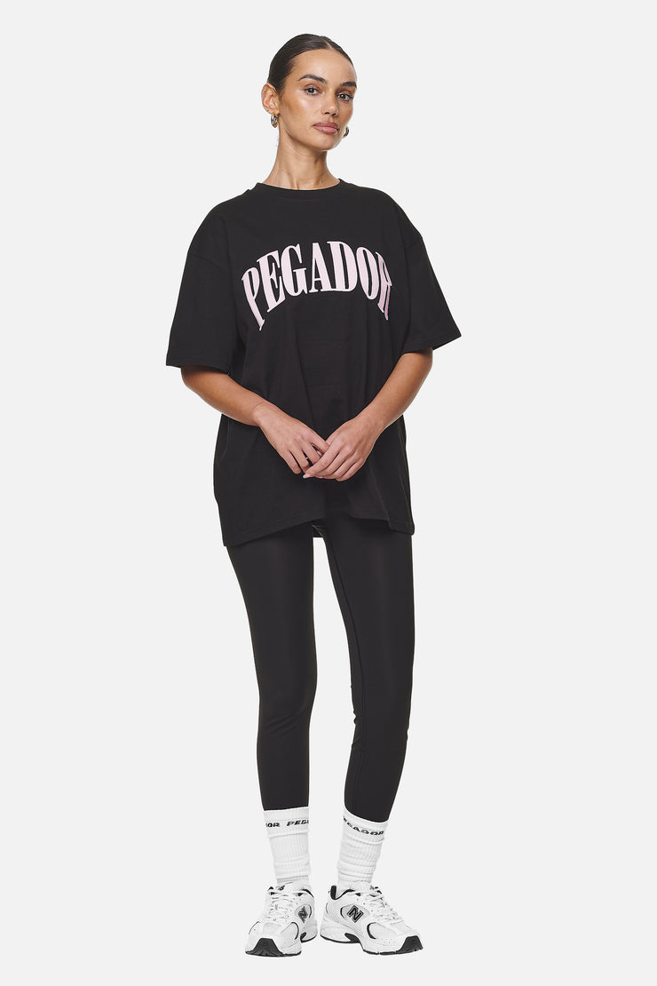 Pegador Miami Oversized Tee Black Flamingo Rabatt
