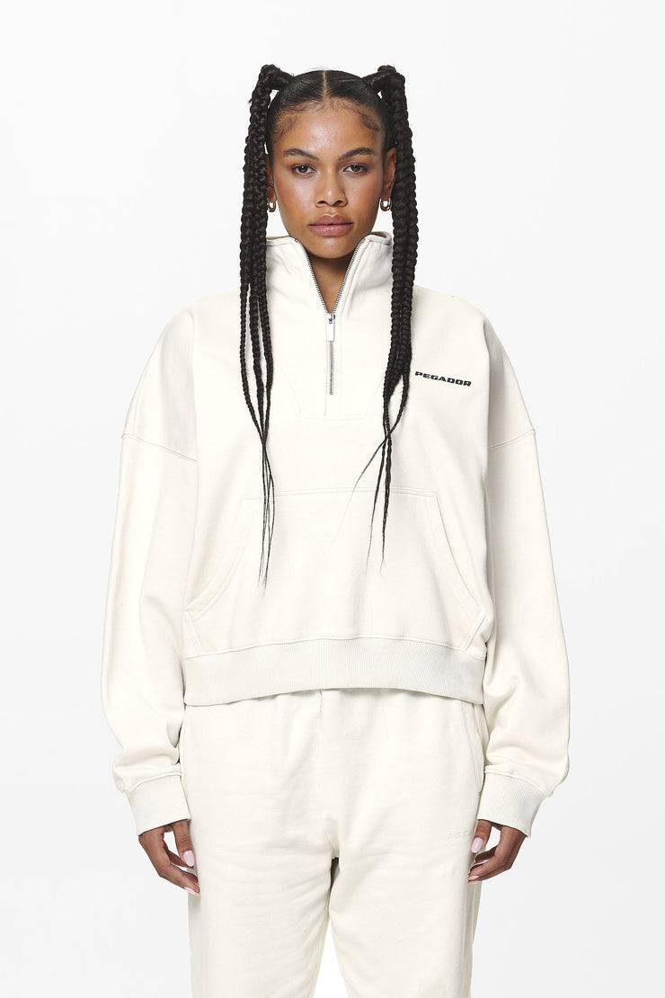 Pegador Vuku Logo Oversized Halfzip Washed Salty Cream Günstig kaufen
