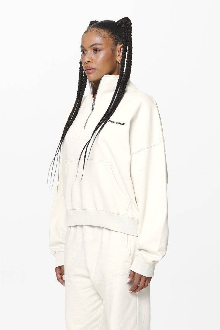 Pegador Vuku Logo Oversized Halfzip Washed Salty Cream Günstig kaufen