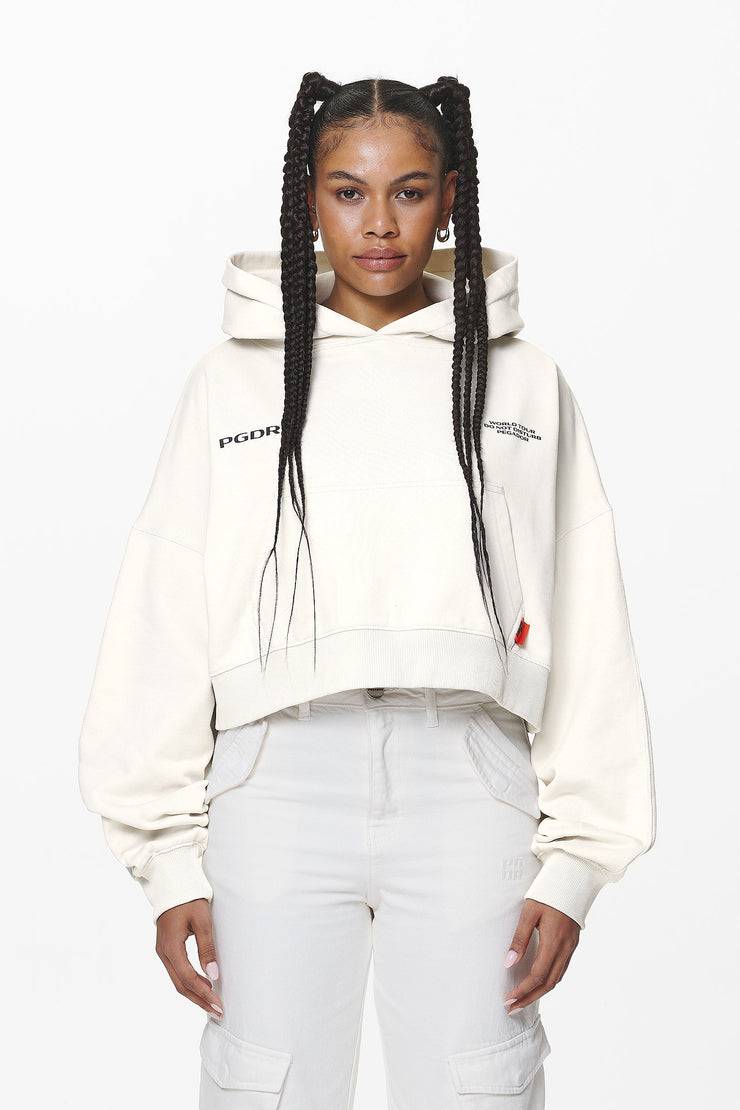 Pegador Vrena Oversized Cropped Hoodie Washed Salty Cream Großer Ausverkauf