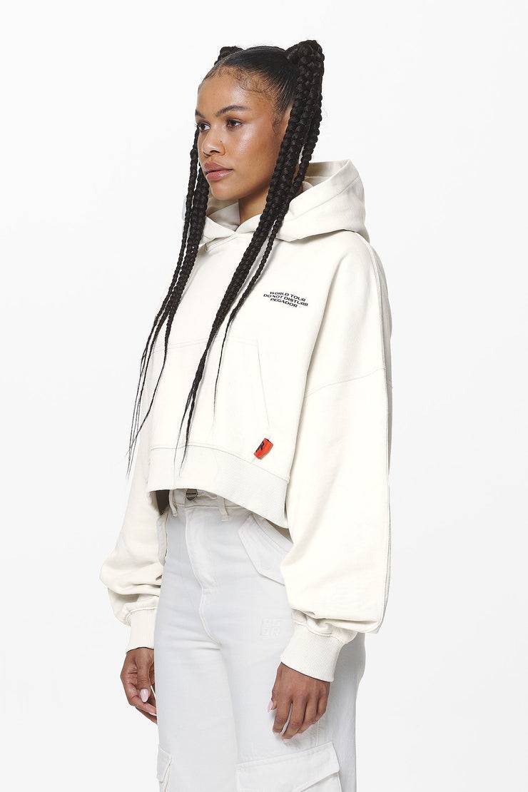 Pegador Vrena Oversized Cropped Hoodie Washed Salty Cream Großer Ausverkauf