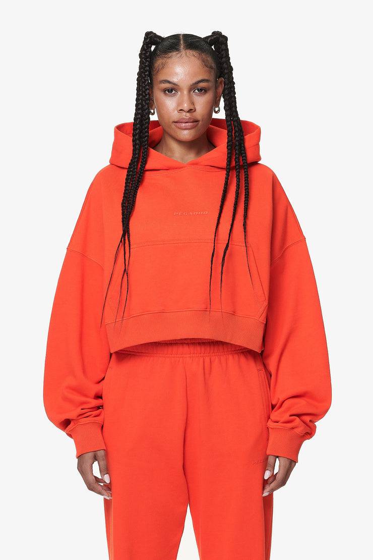 Pegador Salita Oversized Cropped Hoodie Washed Signal Red Gum Valentinstagsangebot