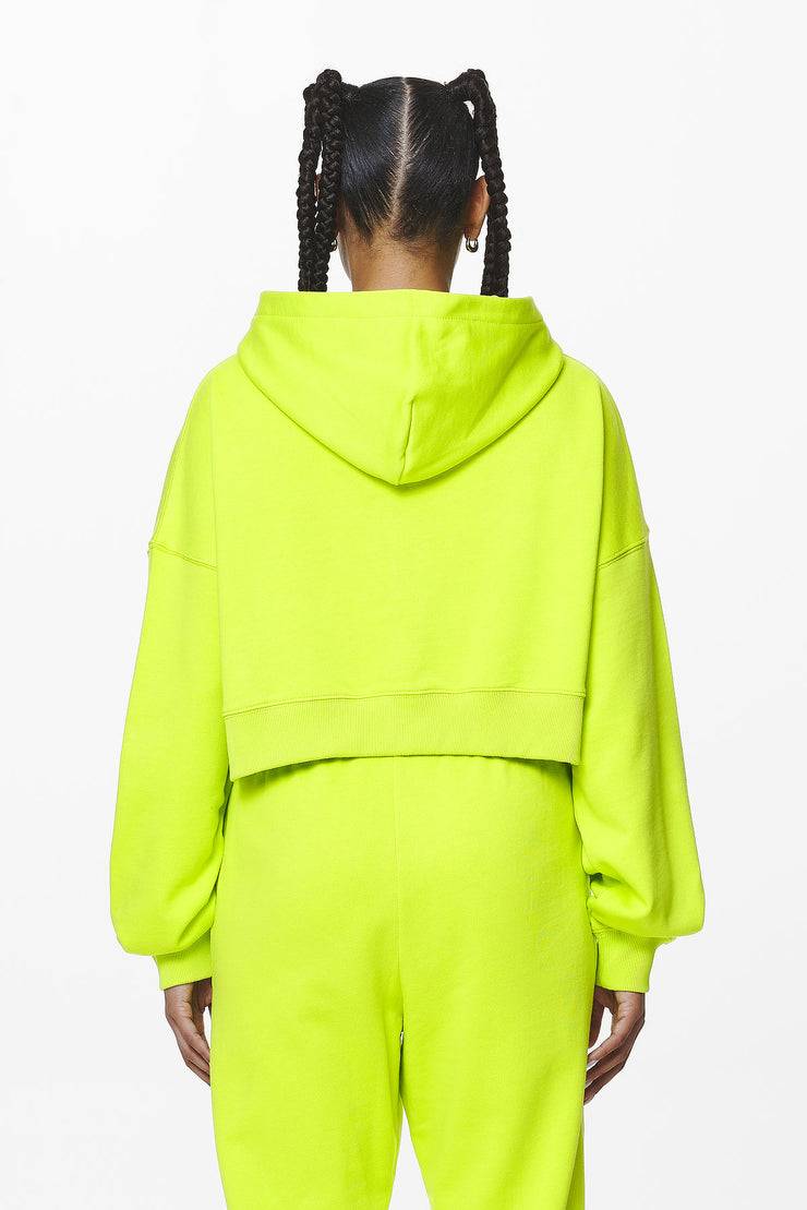 Pegador Marla Cropped Zip Hoodie Washed Lime Yellow Gum Saisonale Angebote
