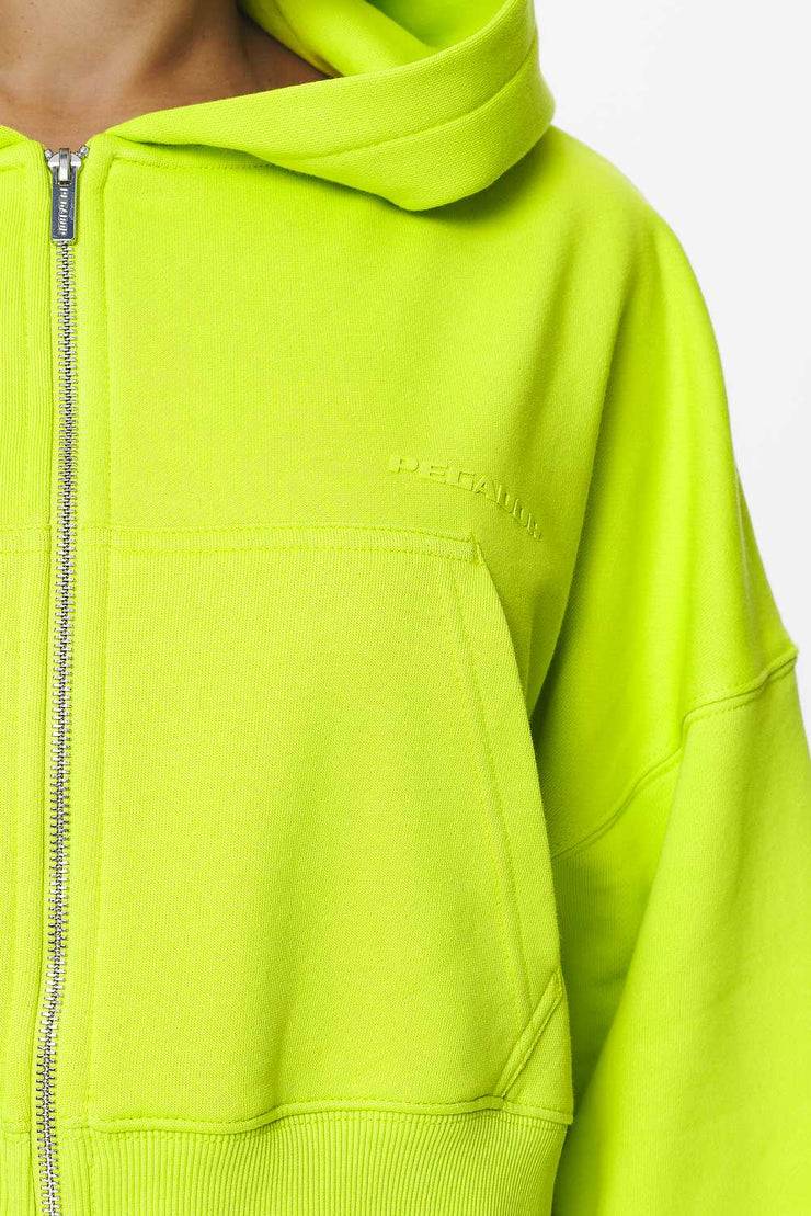 Pegador Marla Cropped Zip Hoodie Washed Lime Yellow Gum Saisonale Angebote