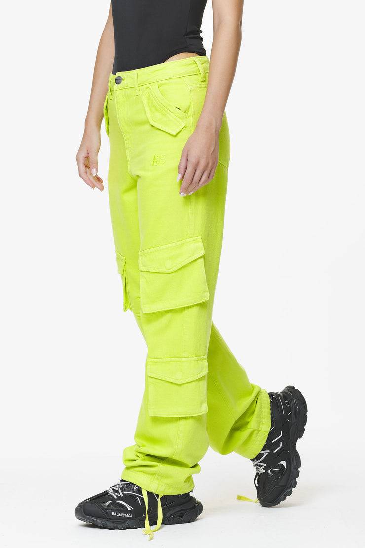 Pegador Maloy Cargo Wide Jeans Washed Lime Yellow Kauf eins, bekomm eins gratis