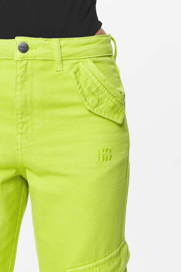 Pegador Maloy Cargo Wide Jeans Washed Lime Yellow Kauf eins, bekomm eins gratis