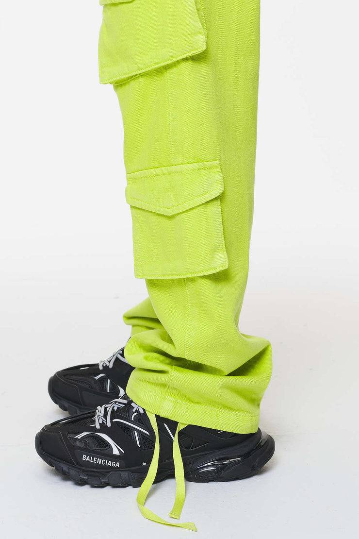 Pegador Maloy Cargo Wide Jeans Washed Lime Yellow Kauf eins, bekomm eins gratis