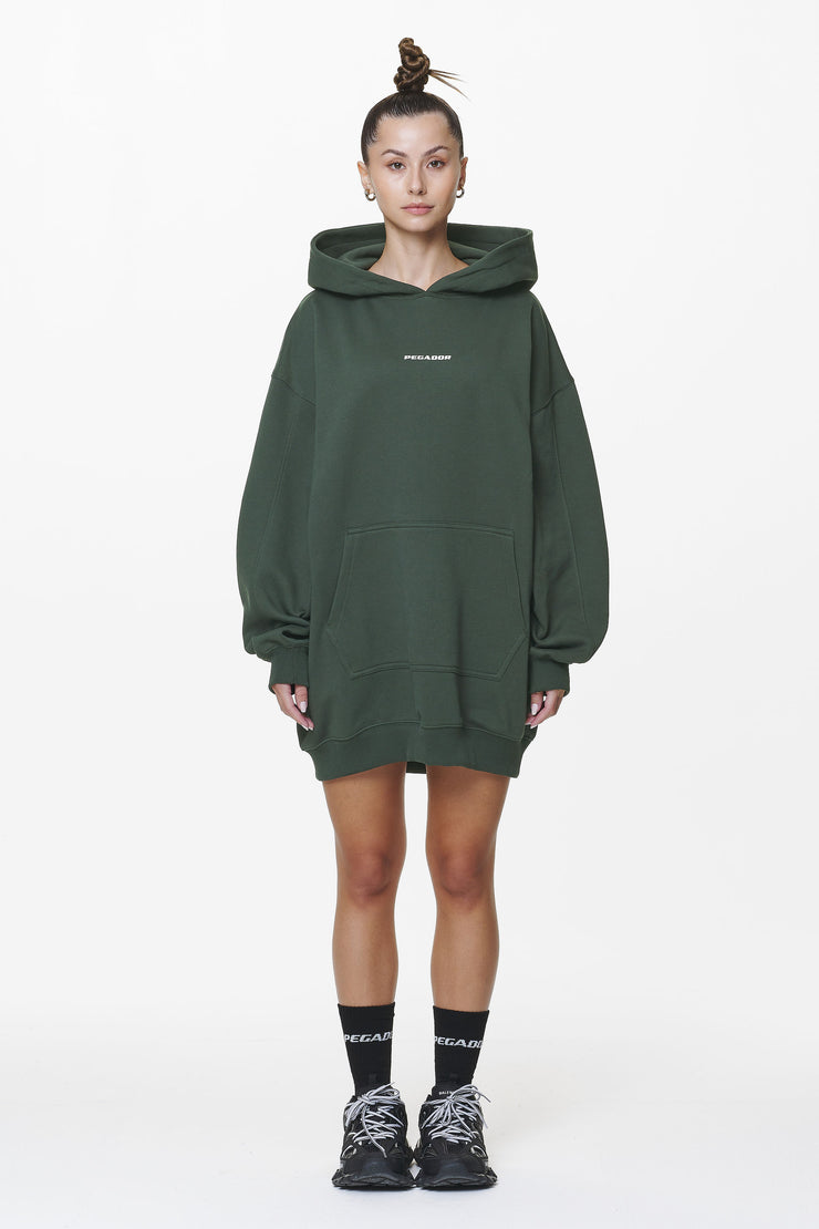 Pegador Malm Logo Oversized Hoodie Dress Washed Sage Green Tägliche Deals