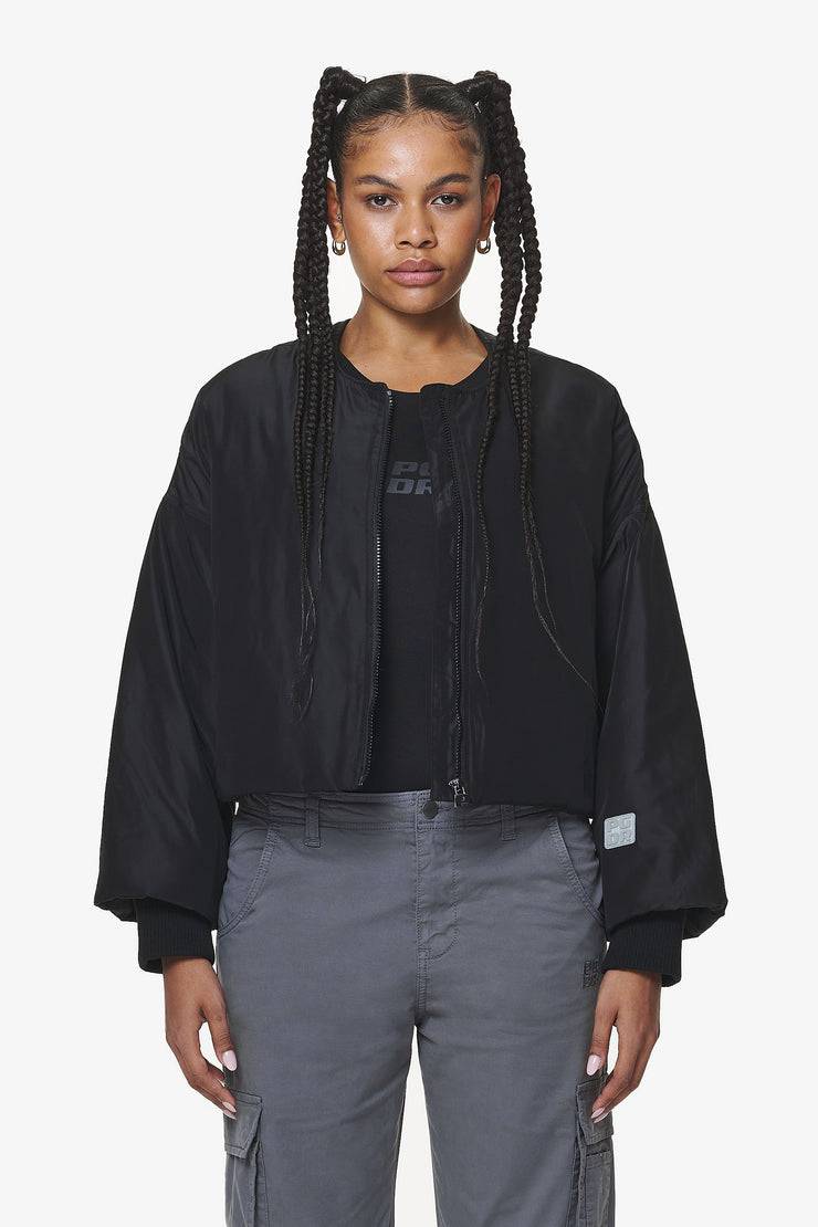 Pegador Floro Volume Puffer Bomber Jacket Black Kostenlose Rückgabe