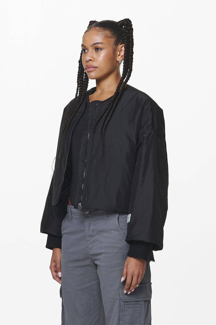Pegador Floro Volume Puffer Bomber Jacket Black Kostenlose Rückgabe