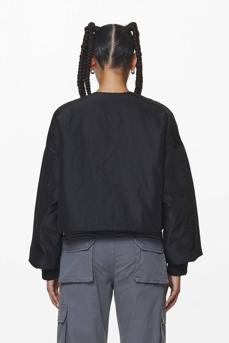 Pegador Floro Volume Puffer Bomber Jacket Black Kostenlose Rückgabe