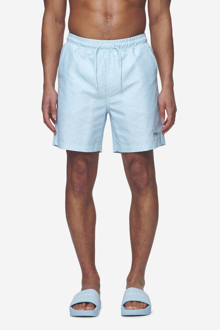 Pegador Kempton Monogram Swim Shorts Baby Blue Nur noch ein Tag übrig