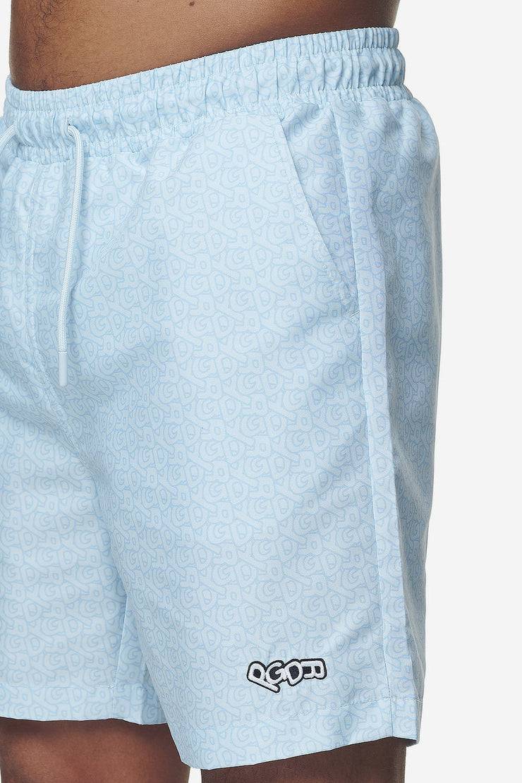 Pegador Kempton Monogram Swim Shorts Baby Blue Nur noch ein Tag übrig