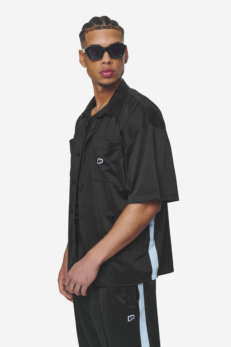 Pegador Zeno Boxy Shirt Black Baby Blue Fabrikladen