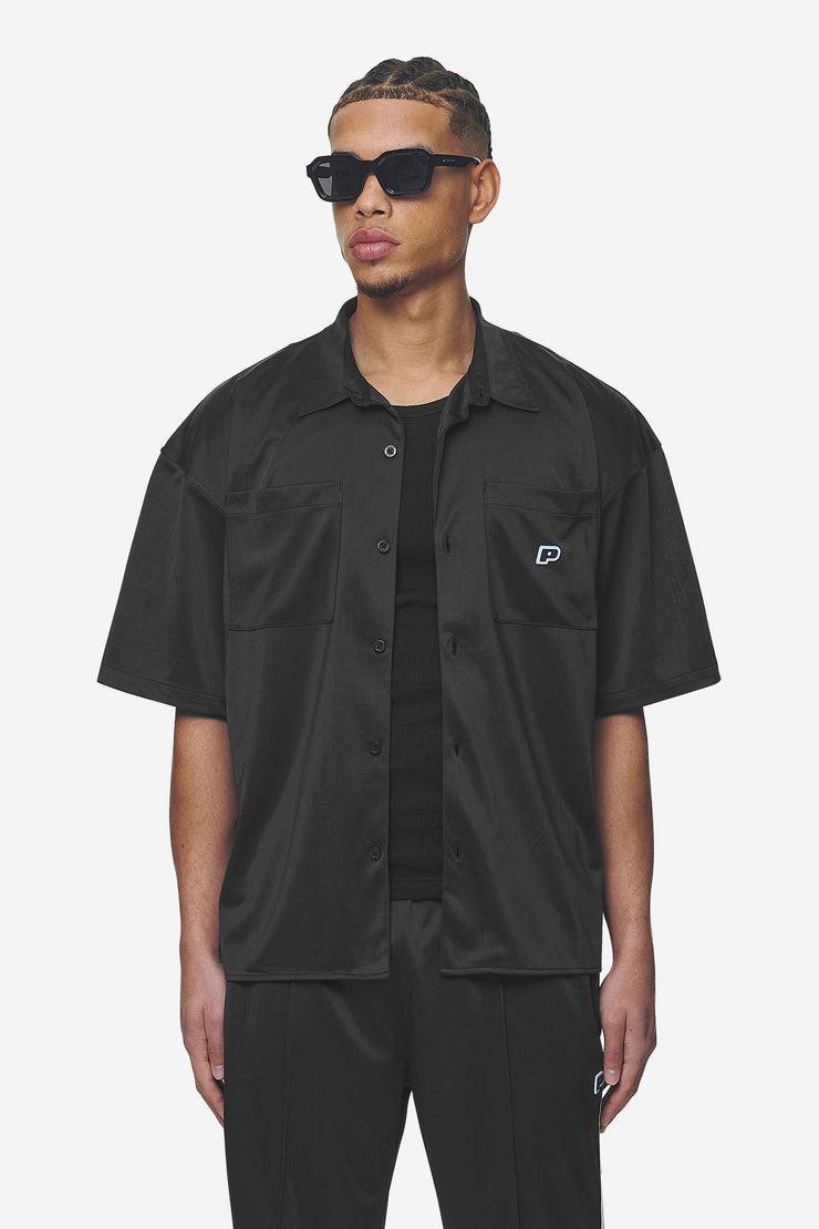 Pegador Zeno Boxy Shirt Black Baby Blue Fabrikladen